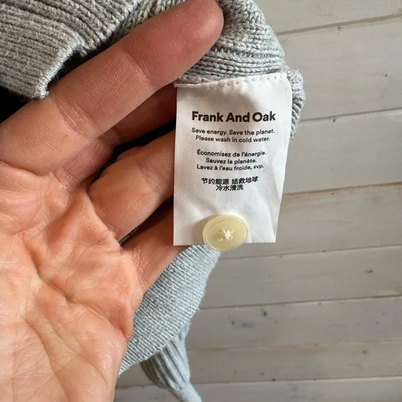 Frank and Oak | Grey Button Front Cardigan - Picture 6 of 8